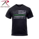 2693 Rothco Thin Green Line Distressed Flag T-Shirt - Black