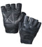 3498 Black Leather Fingerless Biker Gloves