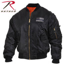 4951 Rothco Thin Blue Line Flag MA-1 Flight Jacket - Black