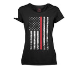 5698 Rothco Womens Thin Red Line Longer T-Shirt - Black