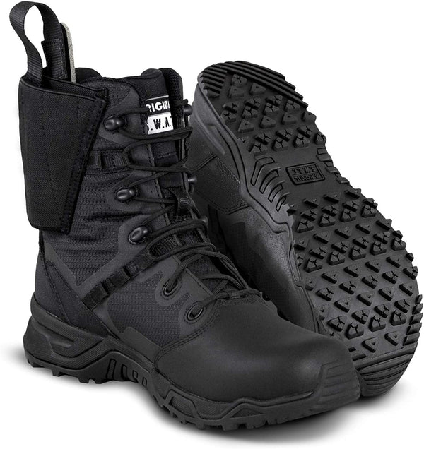 Original S.W.A.T Men’s Alpha Defender 8” Tactical Boot with Built in Ankle Holster and Polishable Toe - Black,
