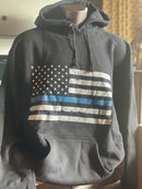 Ranger Up Thin Blue Line Flag Hoodie | Black |