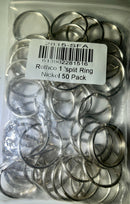 50 Pieces 1 inches 25mm Rings Metal Keychain Silver Tone