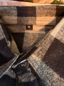 Men's Generic Heavyweight GREY/BLK Button-Up Flannel Shirt size XL