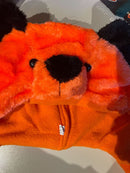Fuzzy Animal Hat | Orange Bear With Sleeves |