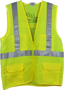 ANSI 107 Class 2 Mesh Back Safety Yellow Work Site Vest - Safety is Job One