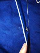 Men's Cotton Blend Retro Leaf Embroidery Western Shirt-Royal Blue-Medium, Used