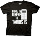 Doctor Who Home is Where the Tardis Is Adult T-Shirt, Black