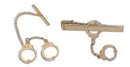Uniform  Handcuff Style Tie Bar or Tie Tac in Silver or Gold Tone