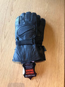 Diamond Plate Genuine Leather XR2 Insulation Motorcycle Gloves, Black, Medium