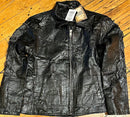 Giovanni Navarre Hand Sewn Black Genuine Buffalo Leather Jacket Red Rose Size L
