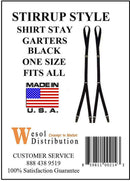 Wesol Distribution Stirrup Style Super Shirt Stay Garters With No Slip Clips