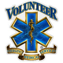 Volunteer Emergency Medical Service Gold Shield Reflective Decal 6 Inch 3 Pack