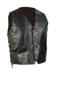 Diamond Plate Hand-Sewn Pebble Grain Genuine Leather Biker Vest 4XL
