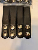 Bianchi 7906 Accumold Belt Keeper, Plain Black 4 Pack-Plain Leather Chrome Snaps