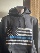 Ranger Up Thin Blue Line Flag Hoodie | Black |
