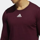Adidas EK0197 Men's Amplifier Creweck Long Sleeve Tee - Maroon