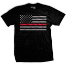 Ranger Up Thin Red Line Fire Fighters Flag T-Shirt - Black
