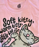 Big Bang Theory Soft Kitty "Men's" Short Sleeve Shirt Tee Light Pink 