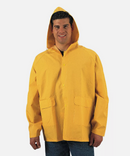 Classic Yellow PVC Rain Jacket With Hood Heavy Duty Rain Coat Rothco 3614
