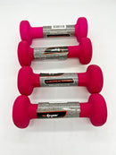 Exercise Walking Treadmill Anti Slip Roll 1 lb Dumbbell Pink Magenta (4 PACK)