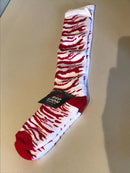 Red Lion Red/White Safari Tiger Socks (Men Sizes 4.5-8.5, Ladies Sizes 5-10)