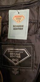 Diamond Plate Genuine Leather Biker Fringe Leather Jacket Motorcycle Womens LRGE