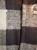 Men's Generic Heavyweight GREY/BLK Button-Up Flannel Shirt size XL