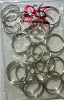 Split Keyrings - Silver tone or Black 1 inch or 1 1/2 inch 