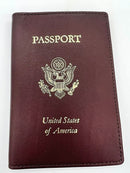 Royce Leather Foil Stamped Passport Quality Jacket Leather Holder Cover Burgundy