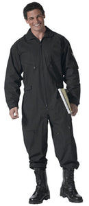 Rothco 7502 Mens Black Flight Suit 5 Zippered Pockets - Adjustable Waist & Cuffs