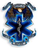 EMS Service Before Self , 2 Inch Reflective Decal 3 Pack