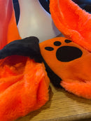 Fuzzy Animal Hat | Orange Bear With Sleeves |