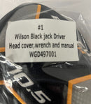 Wilson Black Jack 10.5* Driver Headcover HE912 NEW (wrench and manual included)