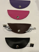 Leather Cable Holder - Earphones USB Wire Cords Tech EDC Organizer - 4 Pack