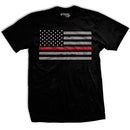 Ranger Up Thin Red Line Fire Fighters Flag T-Shirt - Black