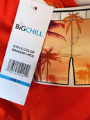 Big Chill Swim Trunks Boys 8 Mesh Lining Drawstring Orange "Surf Club" Size 8