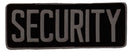 Large Security Back Patch Badge Emblem 11X4 Grey/black
