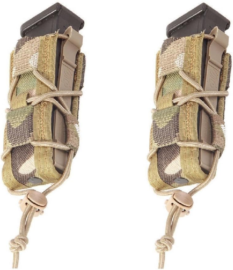 High Speed Gear Single Pistol Taco Mag Pouch | Universal Pistol Magazine Holster | Rapid Response and MOLLE Compatible (Multicam, 2 Pack)