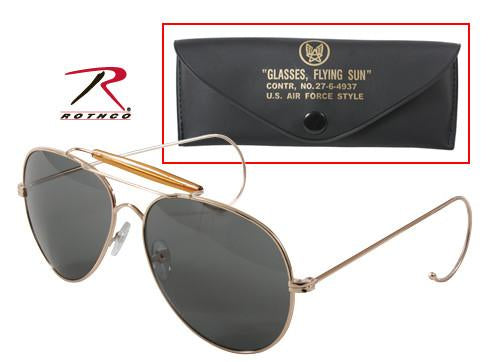 10220 Rothco G.I. Type A/F Pilots Sunglasses w/Case - Gold