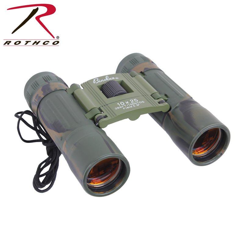 10282 Rothco Woodland Camo Compact 10 X 25mm Binoculars