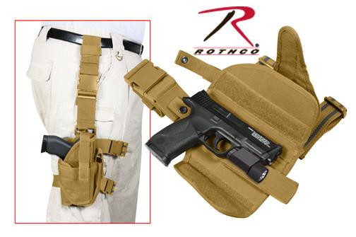 10753 Rothco Coyote Brown Dlx Adj. Universal Drop Leg Tactical Holster