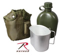 1140 Rothco 3 Piece Canteen Kit W/ Cover & Aluminum Cup - Olive Drab