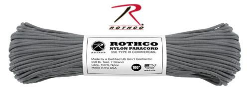 128 Rothco Nylon Paracord 550lb 100 Ft / Charcoal Grey