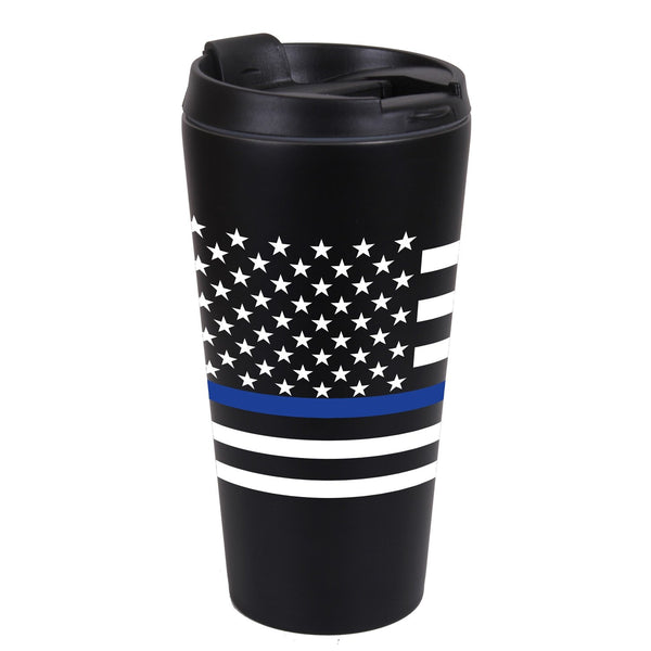 1299 Rothco Thin Blue Line Flag Travel Mug