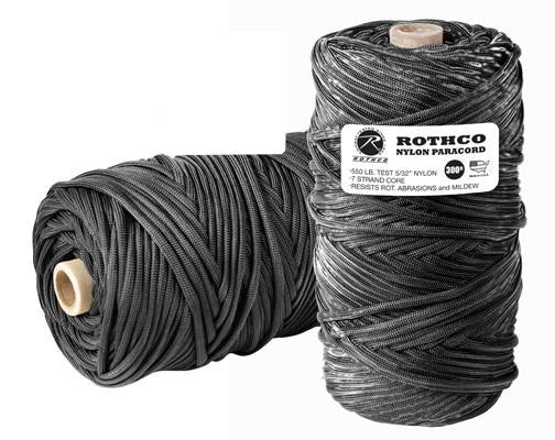 138 Rothco Nylon Paracord 550lb 300 Ft Tube / Black