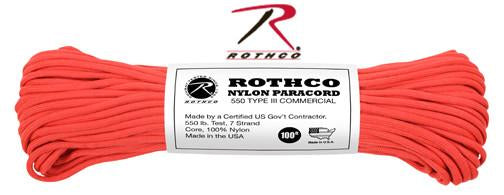 146 Rothco Nylon Paracord 550lb 100 Ft / Red