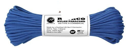 148 Rothco Nylon Paracord 550lb 100 Ft / Royal Blue