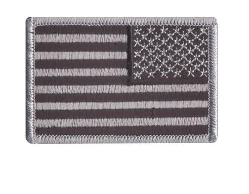 16666 Rothco Reverse Us Flag Patch - Black/silver / 2" X 3"