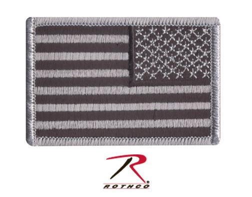 16666 Rothco Reverse Us Flag Patch - Black/silver / 2" X 3"